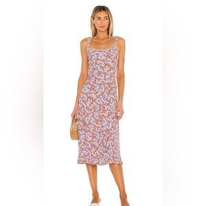 Faithfull The Brand. Noemie midi dress in “turnesol floral print”. Size 2